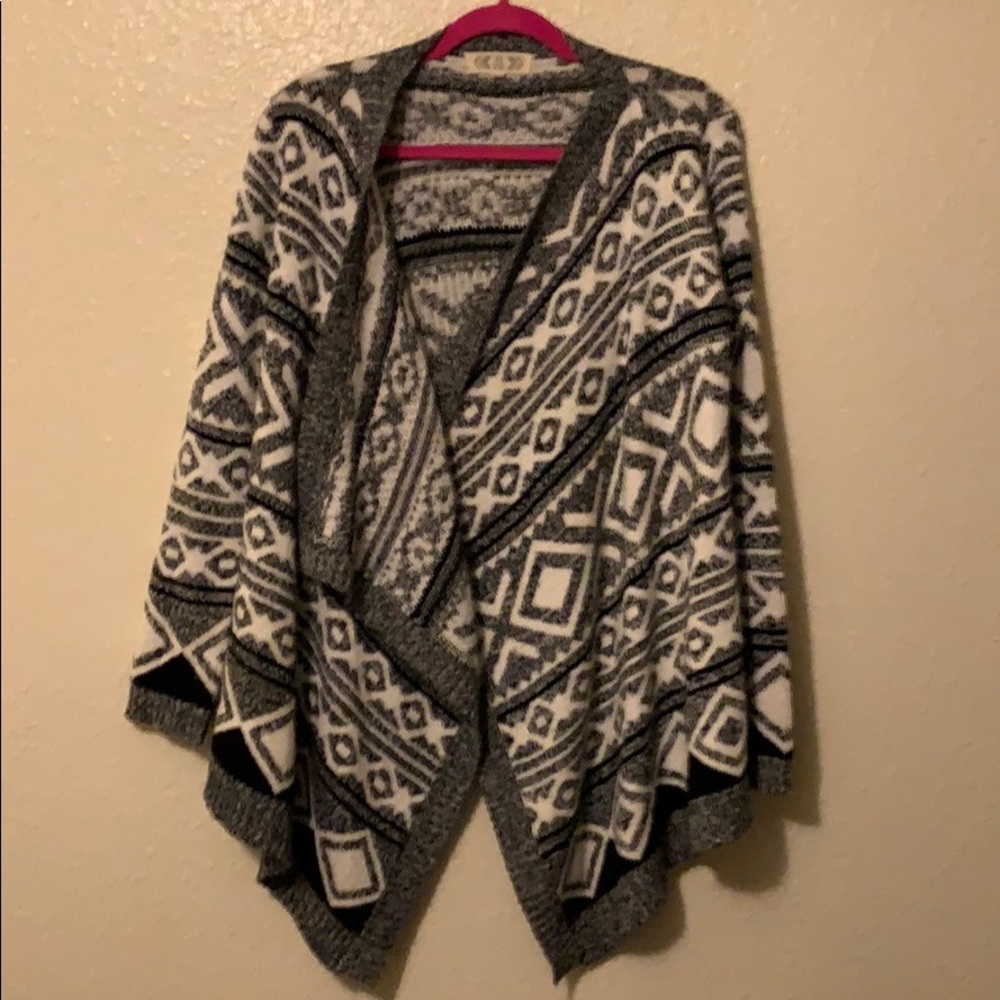 Black and white cardigan sweater